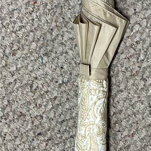 Dennis Basso white and beige paisley umbrella
